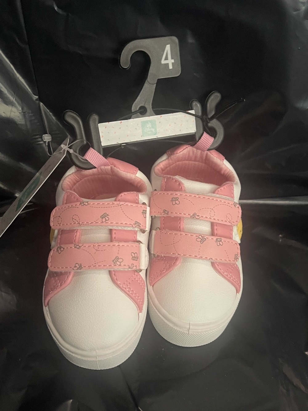 Disney Winnie Pooh Kids Pink and White Velcro Sneakers